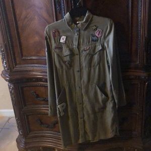 Vintage Zara patchwork shirt dress